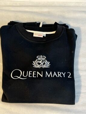 Queen Mary 2 Cunard Black Embroidered Cruise Ship Sweatshirt XL